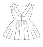 Pattern: Crew-Neck Wedding Dress with Full Skirt, Pattern, Corset Academy